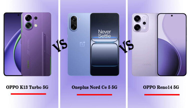 OPPO K13 Turbo 5G vs OnePlus Nord CE 5 5G vs OPPO Reno14 5G